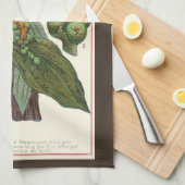 ヴィンテージのハーブ香辛料、黒胡椒の植物 キッチンタオル (四つ折り)