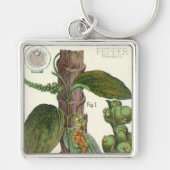 ヴィンテージのハーブ香辛料、黒胡椒の植物 キーホルダー (正面)