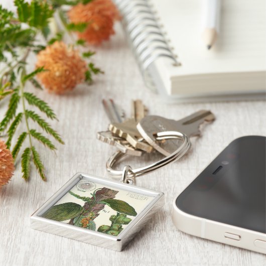 ヴィンテージのハーブ香辛料、黒胡椒の植物 キーホルダー (側面)