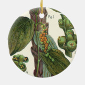 ヴィンテージのハーブ香辛料、黒胡椒の植物 セラミックオーナメント (裏面)