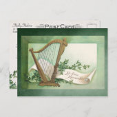 ヴィンテージのハープのセントパトリックの日 ポストカード (正面/裏面)