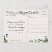 ヴィンテージのハープのセントパトリックの日 ポストカード (裏面)