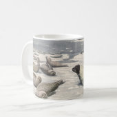 ヴィンテージのハープシール北極雪Louis Fuertes コーヒーマグカップ (正面左)