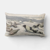 ヴィンテージのハープシール北極雪Louis Fuertes ランバークッション (裏面)