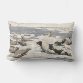 ヴィンテージのハープシール北極雪Louis Fuertes ランバークッション (正面)