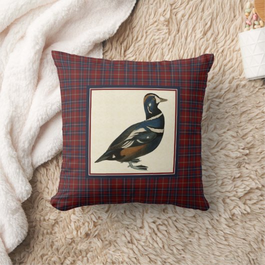 ヴィンテージのハーレクインアヒルと格子枕 クッション (ブランケット)