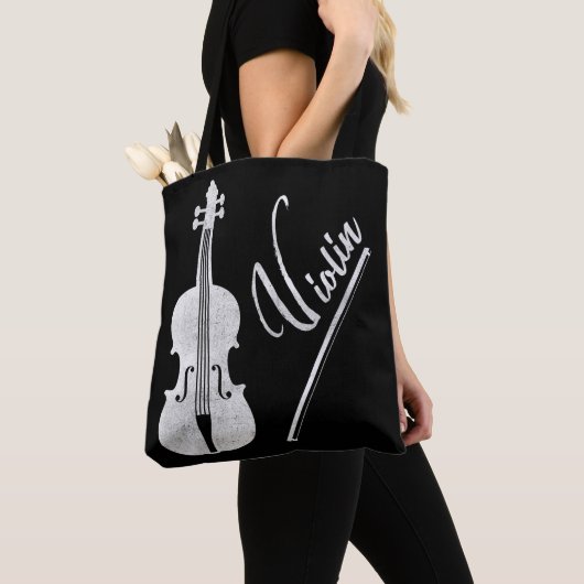 ヴィンテージのバイオリンのアートワークのミュージシャンの誕生日プレゼント トートバッグ (クローズアップ)