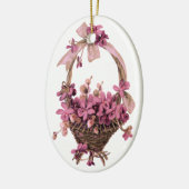 ヴィンテージのバイオレットおよび弓オーナメント セラミックオーナメント (左)