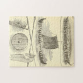 ヴィンテージのバイキングのアートワークおよびイラストレーション ジグソーパズル (横)