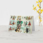 ヴィンテージのバイクのメッセージカード カード (黄色い花)