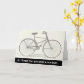 ヴィンテージのバイク + 失望のバースデー・カード カード (黄色い花)