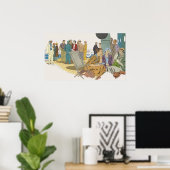 ヴィンテージのバケーション、乗客がクルーズ船のデッキで過ごす ポスター (ホームオフィス)