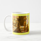 ヴィンテージのバスケットの頭 コーヒーマグカップ (左)