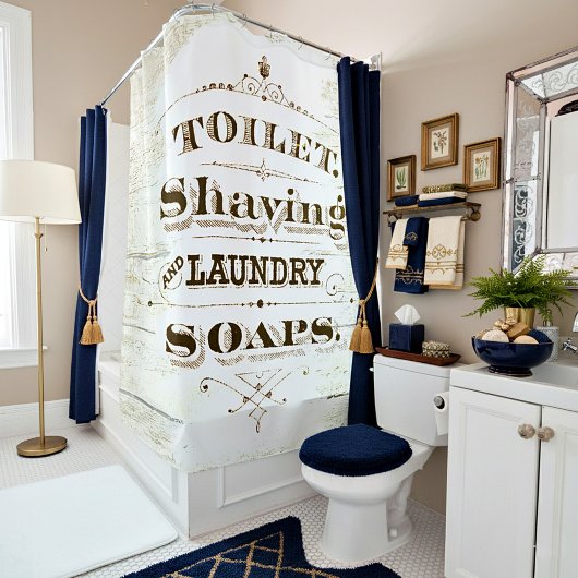 ヴィンテージのバスサイン シャワーカーテン