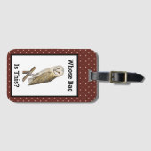 ヴィンテージのバッグがこの紫の水玉模様 ラゲッジタグ (正面横)