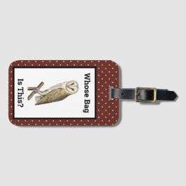 ヴィンテージのバッグがこの紫の水玉模様 ラゲッジタグ