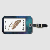 ヴィンテージのバッグがこの紫の銀河系空 ラゲッジタグ (正面横)