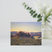 ヴィンテージのバッファローが山を駆ける ポストカード (スタンド正面)