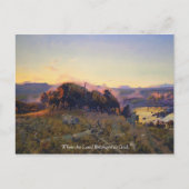 ヴィンテージのバッファローが山を駆ける ポストカード (正面)