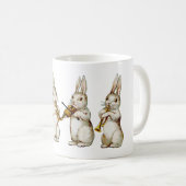 ヴィンテージのバニーのイラストレーション コーヒーマグカップ (正面右)