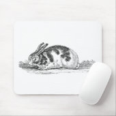 ヴィンテージのバニーウサギのイラストレーション- 1800'sウサギ マウスパッド (マウス)