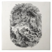 ヴィンテージのバニーウサギの19世紀のバニーウサギ タイル (正面)