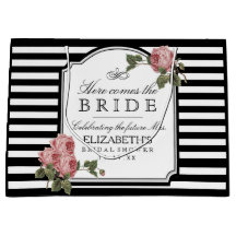 ヴィンテージのバラおよびストライプなブライダルシャワー