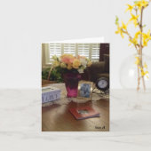 ヴィンテージのバラおよびレース カード (黄色い花)