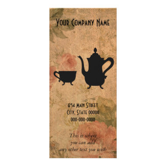 ヴィンテージのバラおよび茶 ラックカード