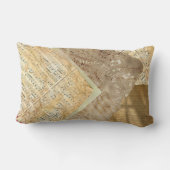 ヴィンテージのバラおよび音符の楽譜の枕 ランバークッション (裏面)