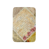 ヴィンテージのバラおよび音符の楽譜のBath バスマット (正面縦)