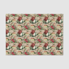 ヴィンテージのバラとキノコ 薄葉紙