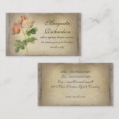 ヴィンテージのバラのエレガントで汚い名刺 名刺 (正面/裏面)