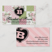 ヴィンテージのバラのパッチワークキルトのキルティングの裁縫 名刺 (正面/裏面)