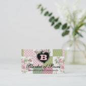 ヴィンテージのバラのパッチワークキルトのキルティングの裁縫 名刺 (スタンド正面)