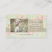 ヴィンテージのバラのプリントの花の名刺 名刺 (裏面)