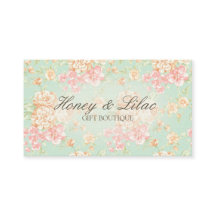 ヴィンテージのバラのプリントの花の名刺