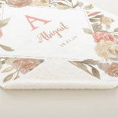 ヴィンテージのバラのリースのSherpaパーソナライズな毛布 シェルパブランケット (3/4)