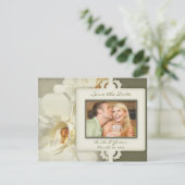 ヴィンテージのバラの保存日付の写真カード セーブザデート (スタンド正面)