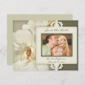 ヴィンテージのバラの保存日付の写真カード セーブザデート (正面/裏面)