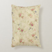 ヴィンテージのバラの古く動揺してな生地パターン アクセントクッション (正面(垂直))