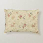 ヴィンテージのバラの古く動揺してな生地パターン アクセントクッション (裏面)