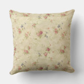 ヴィンテージのバラの古く動揺してな生地パターン クッション (裏面)