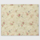 ヴィンテージのバラの古く動揺してな生地パターン ラッピングペーパー (フラット)