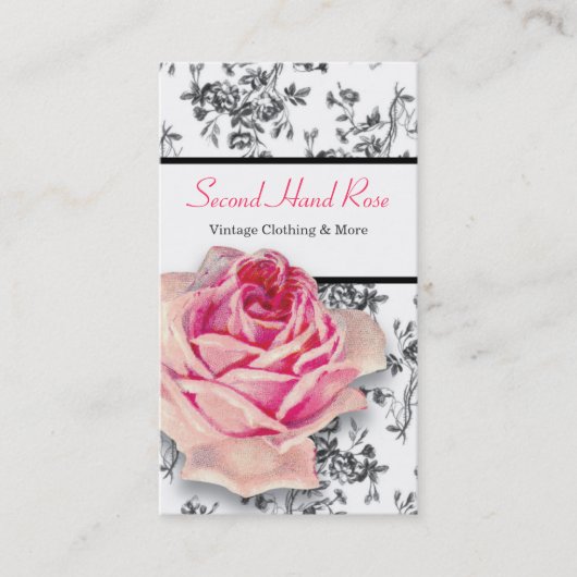 ヴィンテージのバラの名刺 名刺 (正面)