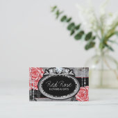 ヴィンテージのバラの名刺 名刺 (スタンド正面)