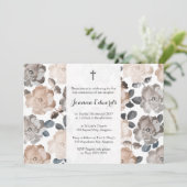 ヴィンテージのバラの最初聖餐の洗礼 招待状 (スタンド正面)