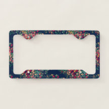 ヴィンテージのバラクラシックで青い色のダマスク織の花柄