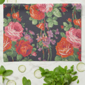 ヴィンテージのバラパターン キッチンタオル (折り畳み)