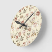 ヴィンテージのバラパターン ラウンド壁時計 (傾斜)